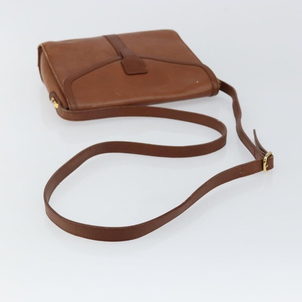 Authentic Burberrys Shoulder Bag Leather Brown Gold - Picture 14 of 16